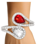 Red and Clear Teardrop Bracelet