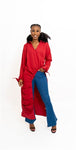 Red Slit Top long