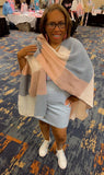 Oversized Scarf Pink and Blue Scarf