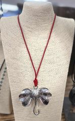 Silver Elephant Rope Necklace