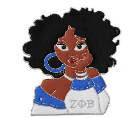 Zeta Black Girl Large Pin
