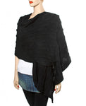 Cable Wrap Shawl in Black