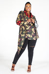 Camo sequin asymmetric jacket