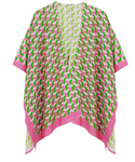 Geo Pink and Green Poncho