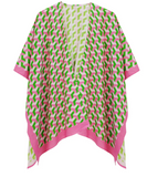 Geo Pink and Green Poncho