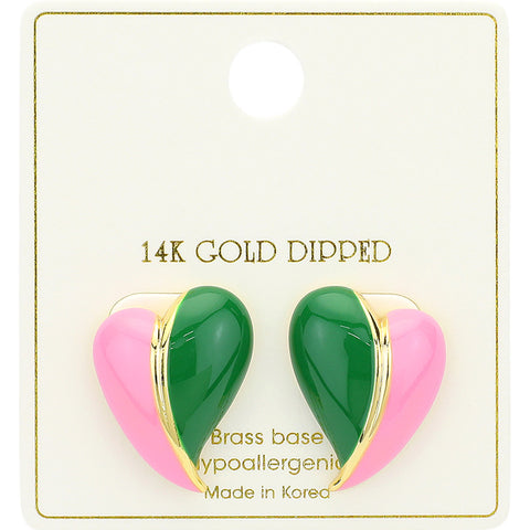 I Heart Pink and Green Earrings