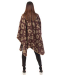 Leopard Print Wrap Shawl in Brown