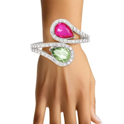 Pink and Green Teardrop Bracelet