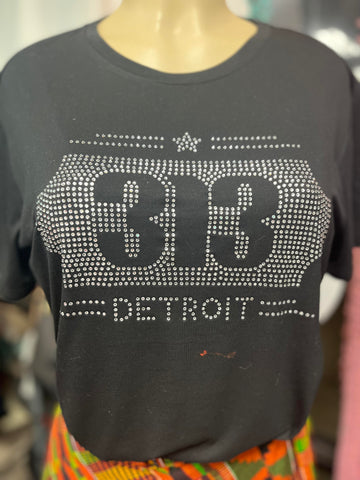 313 rhinestone tshirt