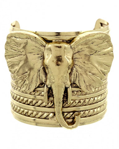 Brunish Gold Trunks Up Metal Cuff Bracelet