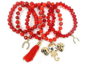 5 layer red lucky bracelet