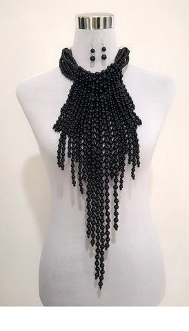 Black tier necklace set