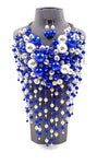 Blue and White Waterfall necklace