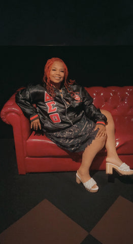 Delta Black Satin Bomber Jacket