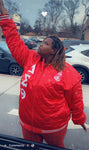 Delta Diamond Satin Bomber