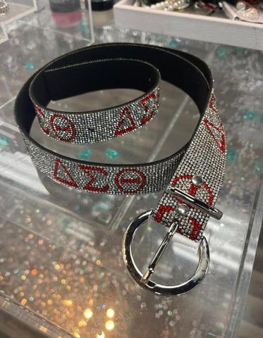 Delta rhinestone sorority belt