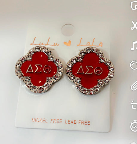 Delta red stud earrings