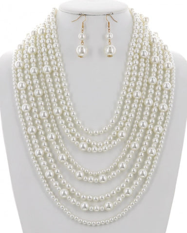 Dripping in White Necklace
