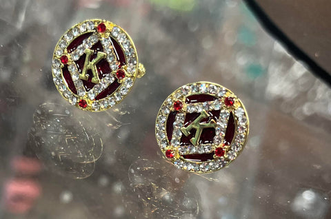 Kappa Round Rhinestone Cuff link