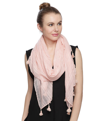 Pink Tassle Scarf