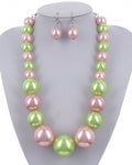 Oversize Pink and Green Pearls Pearls