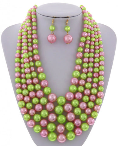 Popping Pink and Green Pearls