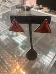 Delta Red triangle earrings