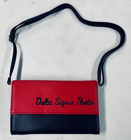 Delta red and black crossbody