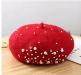 Rhinestone and pearl beret