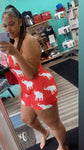 Red Spaghetti Strap one piece pajama