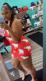 Red Spaghetti Strap one piece pajama