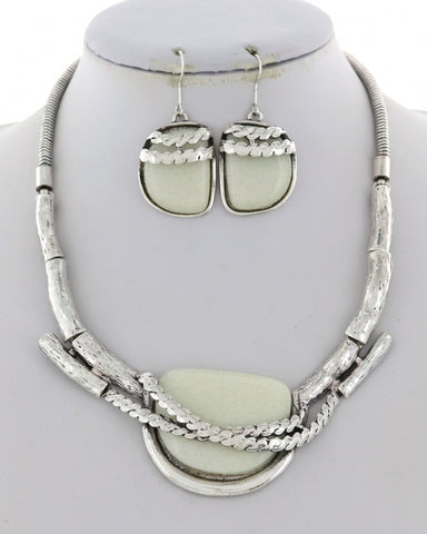 Tribal Beat in White Necklace