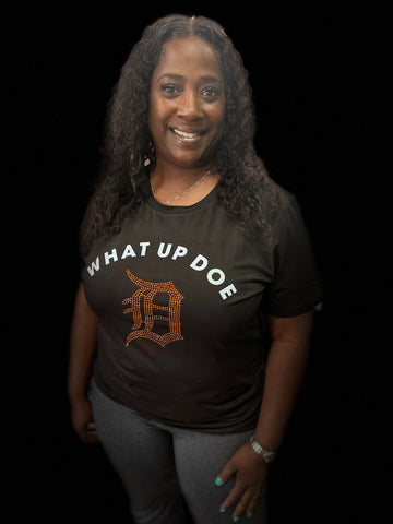 What Up Doe Rhinestone T shirt