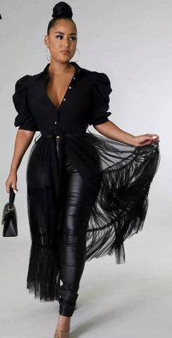 Black tulle shirt