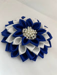 Blue and White Corsage