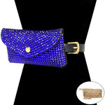 Blue rhinestone waist bag