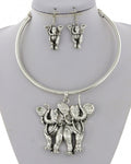 Double Trunks Up Necklace Set