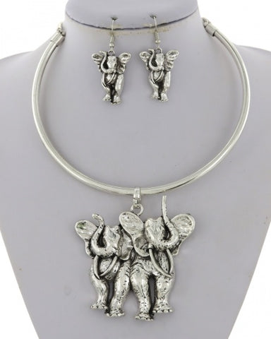 Double Trunks Up Necklace Set