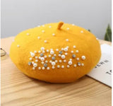 Rhinestone and pearl beret