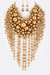 Gold Waterfall necklace set