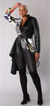 Mixed Media Vegan Leather Coat