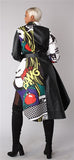 Mixed Media Vegan Leather Coat