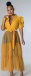 Mustard organza top