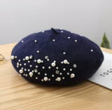Rhinestone and pearl beret