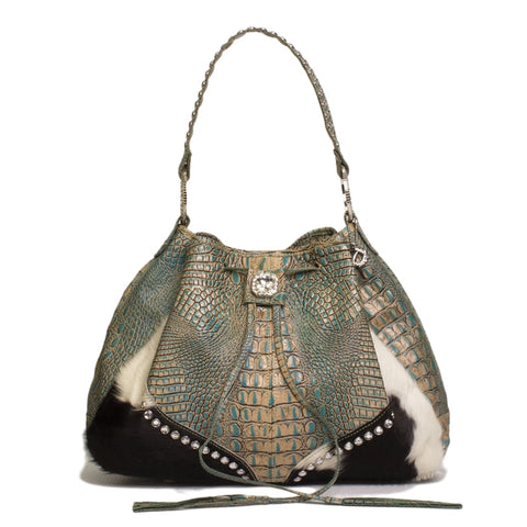1211-SL- DRAWSTRING BAG W/ CRYSTALS
