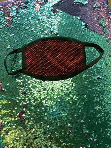 Red Bling Face Mask -