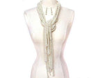 Cream tie pearl necklace
