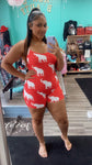 Red Spaghetti Strap one piece pajama