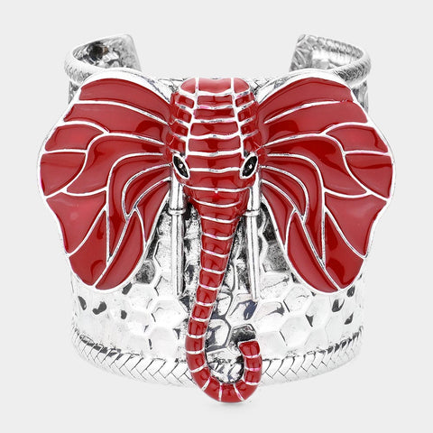 Red Cuff elephant bracelet