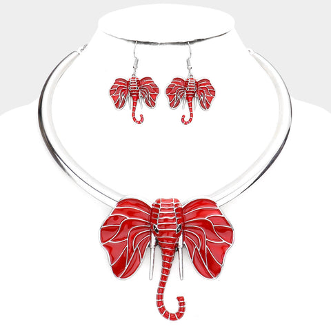 Red elephant choker set